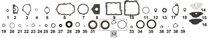 SETS DE JUNTAS Y RETENES DE TRANSMISIÓN PARA BIG TWIN 4 MARCHAS 1936-1986