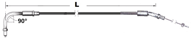 T17 - CABLES DE ACELERADOR PARA CARBURADOR MIKUNI HS40 Y PUNO SNAP-IN DESDE 1996