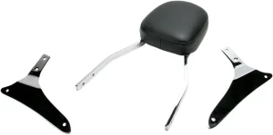 Kit de respaldo cuadrado - Sissy bar alto Cromo con almohadilla Kawasaki