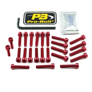 Kit de tornillería de motor en aluminio para Honda - HON rojo