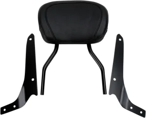 Kit de barra sissy redonda - Reposapiés redondo corto negro con almohadilla Honda