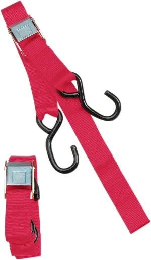 Correas de anclaje reforzadas con hebillas de fijación con tiradores integrados 1" - sujeción ayuda integrada roja