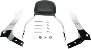 Kit de respaldo cuadrado - Reposapiés mini cromado con almohadilla Yamaha