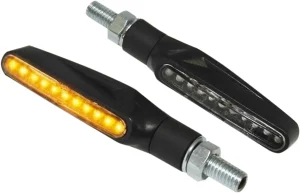 Intermitente LED universal con Marcado «E» - lente transparente / ABS / negro