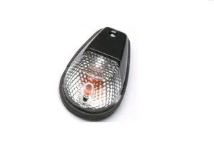 Luces de posición de montaje de perfil bajo - Luz piloto E-MARK empotrada cuerpo negro lente transparente