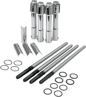 Kit de varillas de empuje ajustables con cubiertas cromadas - Juego empujadoras tubos <span style="color: red;font-size: 0,5em">- ALMACEN USA-</span>