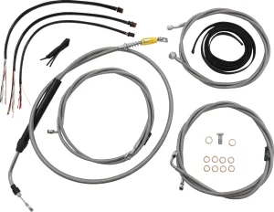 Kit completo de cables de manillar y latiguillo de freno trenzados en acero inoxidable - CC AB 18-20 FL21
