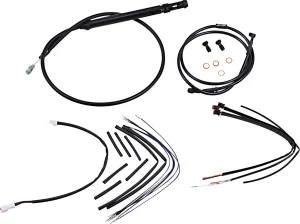 Kit Completo de Cables/Líneas de Manillar de Vinilo Negro para Ape Hangers - 12"