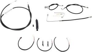 Kit completo de cables y latiguillo de freno de manillar trenzado en vinilo negro