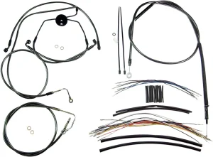 Kit de instalación de manillar Black Pearl™ Designer - cables de control TOURING cromo negro