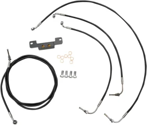 Kit de cable de manillar/línea de freno de vinilo negro estándar - 15"-17"