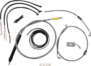 Kit completo de cables de manillar y latiguillo de freno trenzados en acero inoxidable - CC 19" ABS SFTL18