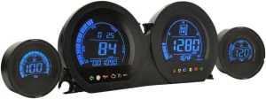 HD-03 - Kit de Medidores LCD de Cuatro Piezas - Juego de instrumentos HD-6 negro