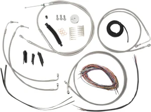 Kit completo de cables de manillar y latiguillo de freno trenzados en acero inoxidable - 18"-20"
