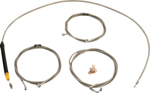 Kit de cable de manillar/línea de freno trenzado en acero inoxidable estándar - 12"-14"