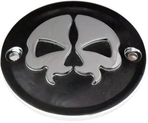 Tapas de encendido Split Skull - puntos 2 agujeros calavera dividida negra