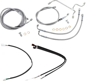Kit completo de cables y latiguillos de freno de manillar trenzados en acero inoxidable - 16"