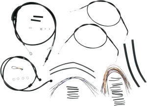 Kit Completo de Cables/Líneas de Manillar de Vinilo Negro para Ape Hangers - 14"
