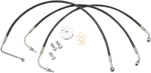 Kit de Latiguillo de Freno Trenzado Negro - 15"-17"