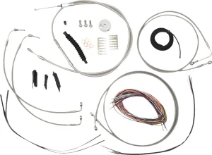 Kit completo de cables de manillar y latiguillo de freno trenzados en acero inoxidable - CC D AB 8" SFT18