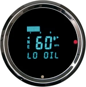 Velocímetro 3011 Performance redondo con testigos - Sistema de instrumentos aluminio 3 3/8" cromo <span style="color: red;font-size: 0,5em">- ALMACEN USA-</span>