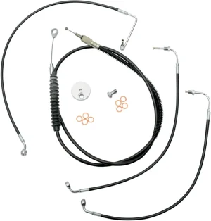 Kit de cable de manillar/línea de freno de vinilo negro estándar - 12"-14"