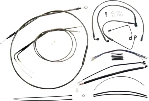 Kit de instalación de manillar Black Pearl™ Designer - cables de control SOFTAIL cromo negro