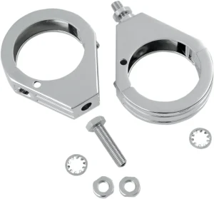 Abrazaderas para intermitentes en horquilla - barra intermitente 49MM cromo