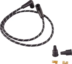 Cables trenzados universales de bujía - trenza negro/blanco