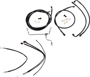 Kit Completo de Cables/Líneas de Manillar de Vinilo Negro para Ape Hangers - 18"