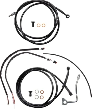 Kit Completo de Cables/Líneas de Manillar de Vinilo Negro para Ape Hangers - mandos 17 FLH 13