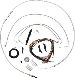 Kit completo de cables de manillar y latiguillo de freno trenzados en acero inoxidable - CC 13"ABS SFTL18