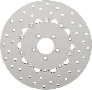 Disco de freno en acero inoxidable pulido taladrado - 11,8"