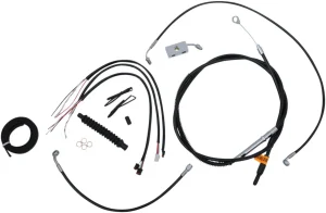 Kit completo de cables y latiguillo de freno de manillar trenzado en vinilo negro - CB12-14ST18+ABS