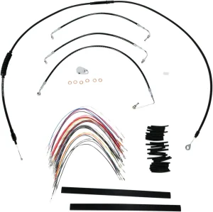 Kit Completo de Cables/Líneas de Manillar de Vinilo Negro para Ape Hangers - 13"