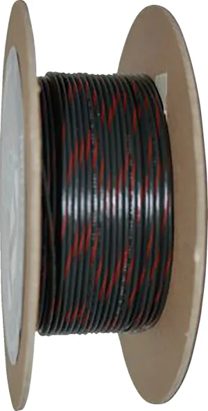 Bobina de Cable de Color OEM - primario 20-GAUGE 100' negro con raya roja
