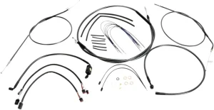 Kit de instalación de manillar Black Pearl™ Designer - cables de control SPORTSTER cromo negro