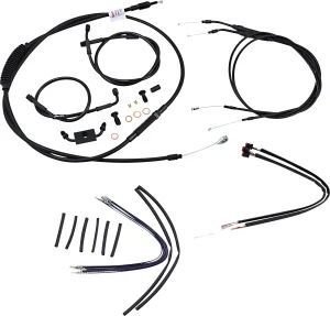 Kit Completo de Cables/Líneas de Manillar de Vinilo Negro para Ape Hangers - 16"