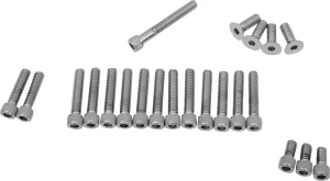 Juego de tornillos para tapa de leva/primario/inspección/derby - Kit Allen cromados PRIMARIA/LEVAS moleteados <span style="color: red;font-size: 0,5em">- ALMACEN USA-</span>
