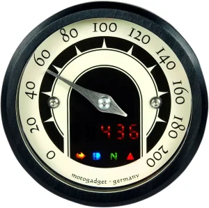 Velocímetros MST - analógico speedster anodizado negro