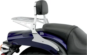 Sissy Bar cuadrada - Reposabultos mini cuadrado cromo con almohadilla HD