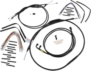 Kit Completo de Cables/Líneas de Manillar de Vinilo Negro para Ape Hangers - control 12 FXDL