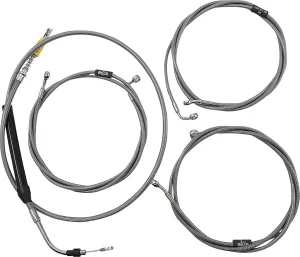 Kit de cable de manillar/línea de freno trenzado en acero inoxidable estándar - cables C AB 18-20 RG21