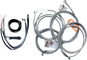 Kit completo de cables de manillar y latiguillo de freno trenzados en acero inoxidable