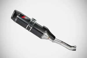 Silenciador Slip-On E5 SS negro con tapa final de carbono para HD-PAN AMERICA