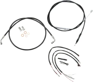 Kit completo de cables y latiguillo de freno de manillar trenzado en vinilo negro - CB12-14 SFTL18