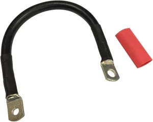 Cable de batería con tubo termorretráctil opcional - 10" negro