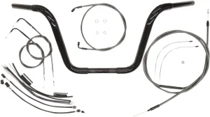 Kit de instalación de manillar Caliber de 1-1/4" - ape hanger 14" negro perla