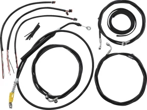 Kit completo de cables y latiguillo de freno de manillar trenzado en vinilo negro - CB AB 15-17 RG21