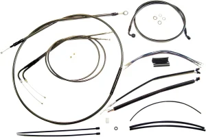 Kit de instalación de manillar Black Pearl™ Designer - cables de control SOFTAIL cromo negro